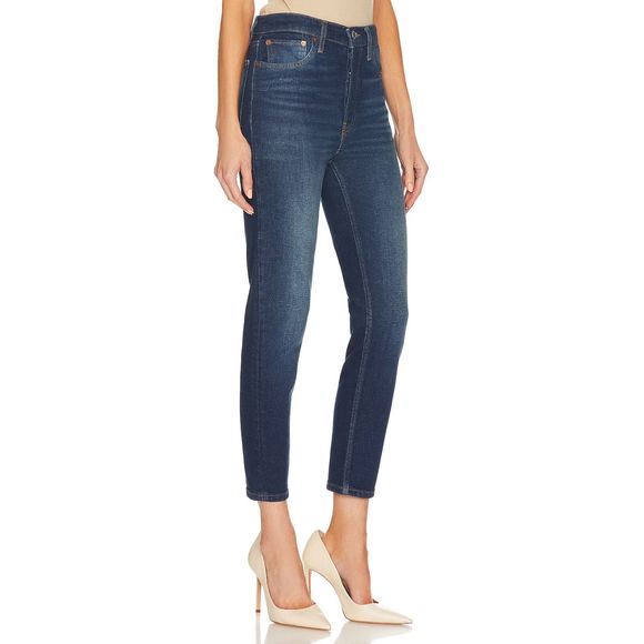Re/Done Originals 90's High Rise Ankle Crop Jeans Size 29 Deep Sapphire NWT - Picture 2 of 4